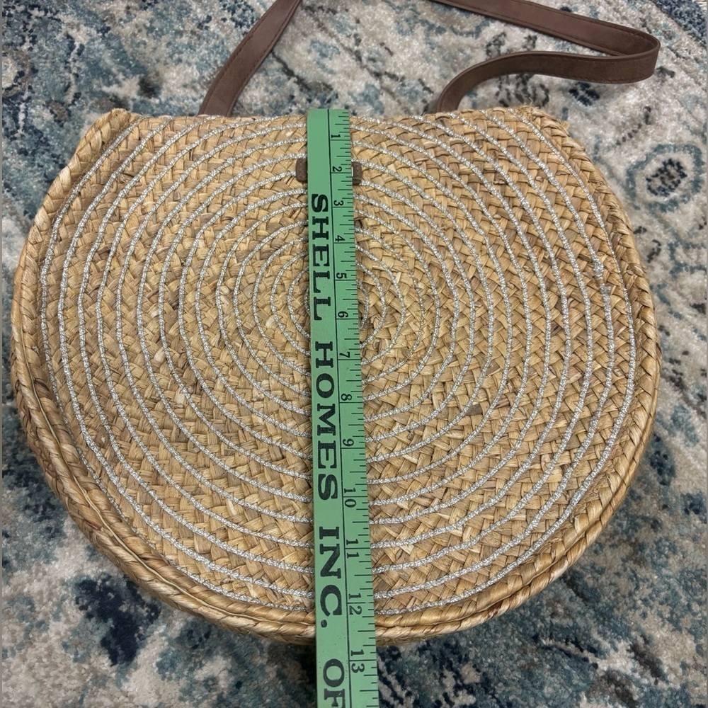 Sun ‘N’ Sand straw bag with silver glitter circles - Picture 5 of 11